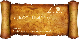 Lajkó Mihály névjegykártya